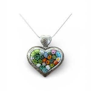 Colorful Heart Pendant Necklace